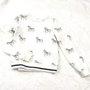 JANIE AND JACK HORSE PRINT PULLOVER